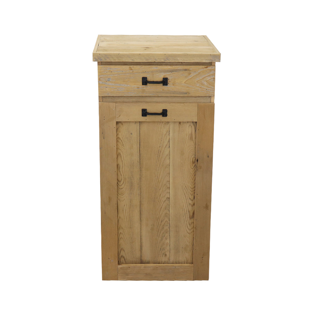 Single Trash Can - Slide Out - Top Drawer - Natural